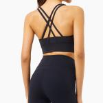 215gsm Lulu Cross Back Yoga Biker Shorts Athletic 2 Piece Set