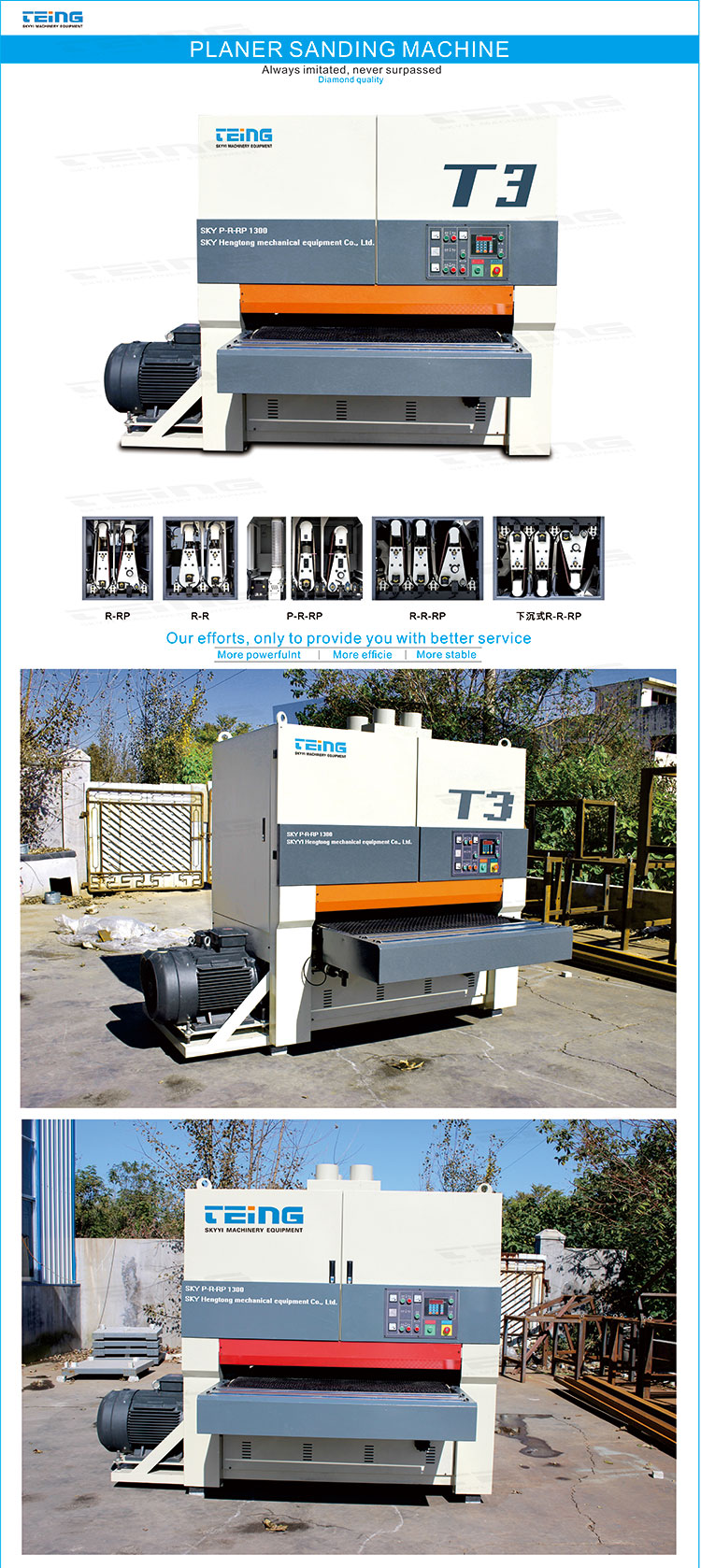 Woodworking Planer Sander Sanding Blasting Machine With And 4000 KG Weight P-R-RP1300