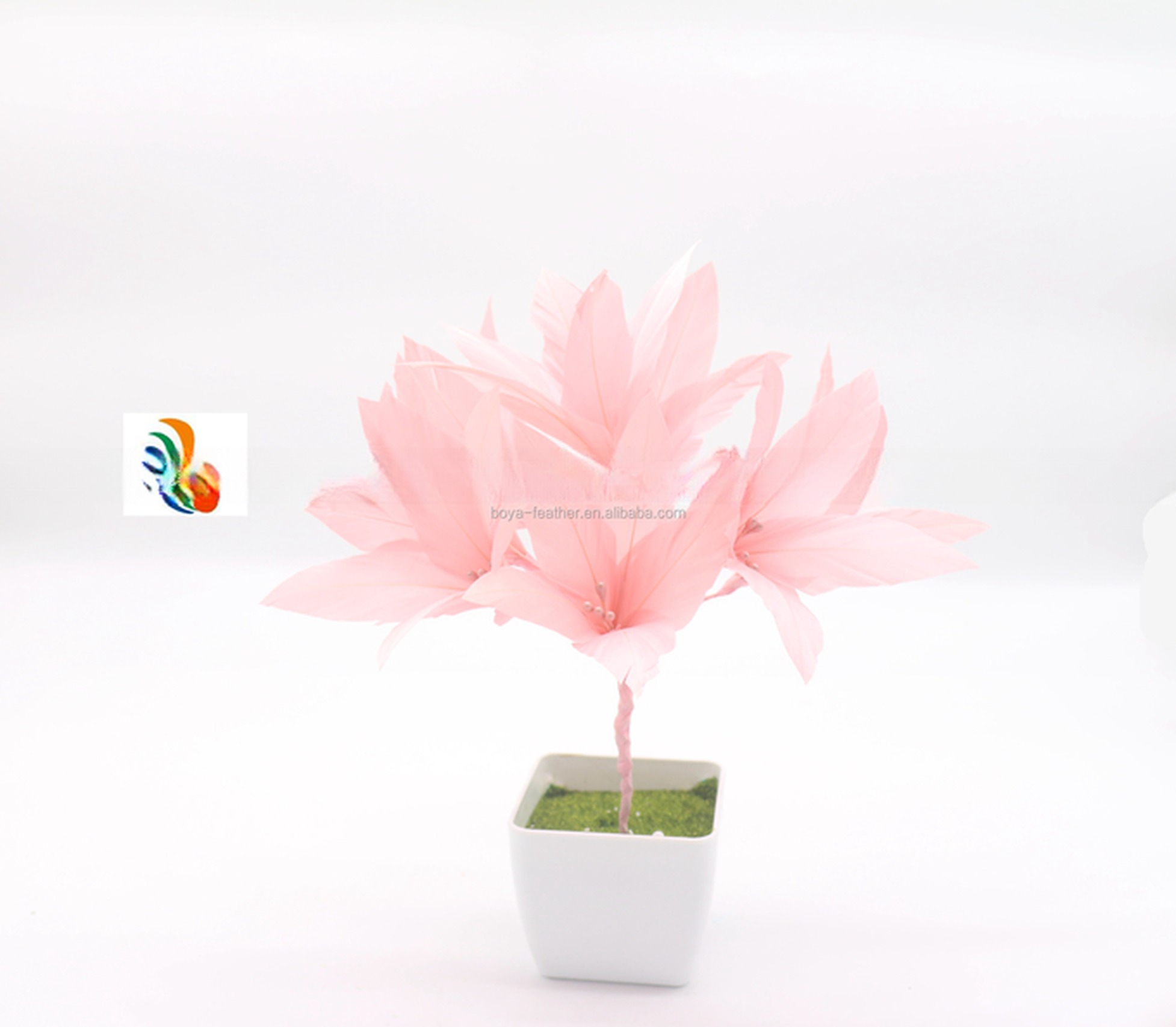 Graduation Goose Feather Flower Mount with Wire Accessory Attachment