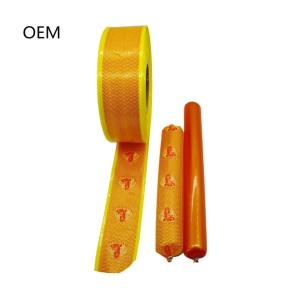 Quality Sausage Casings Yellow Colour Printed Artificial Sausage Skin For Steam Cooked Sausages wholesale