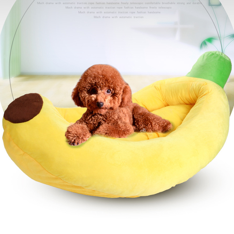Plush Soft Cute Dog Bed Banana Shape Pet Cushion Mat Pet Sofas