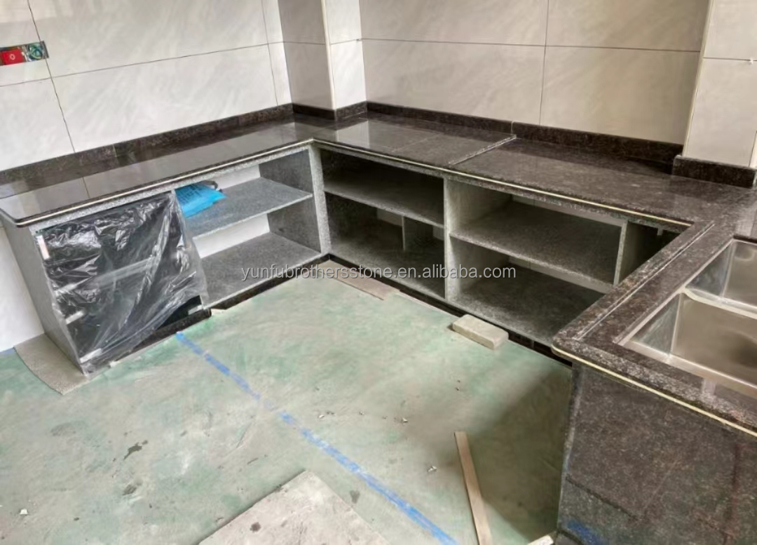 Park Modern British Brown Granite Stone Polished Surface for Kitchen Countertop Design