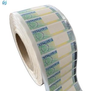Quality IR Anti Counterfeiting Tax Stamp Duty Customized Security Paper Adhesive wholesale