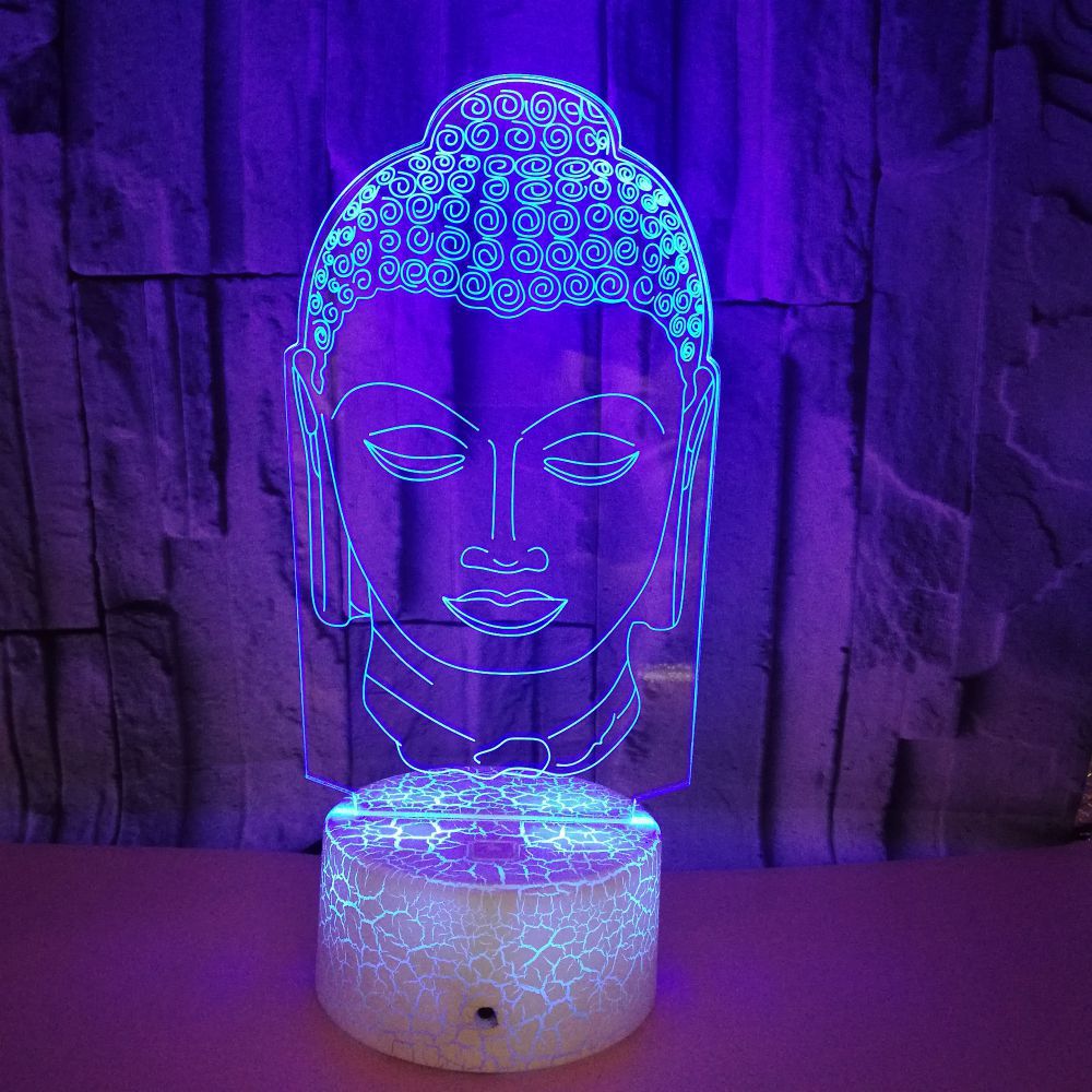 Gift custom Buddha image dimming 3D LED night lights creative kindergarten school bank Christmas gift 