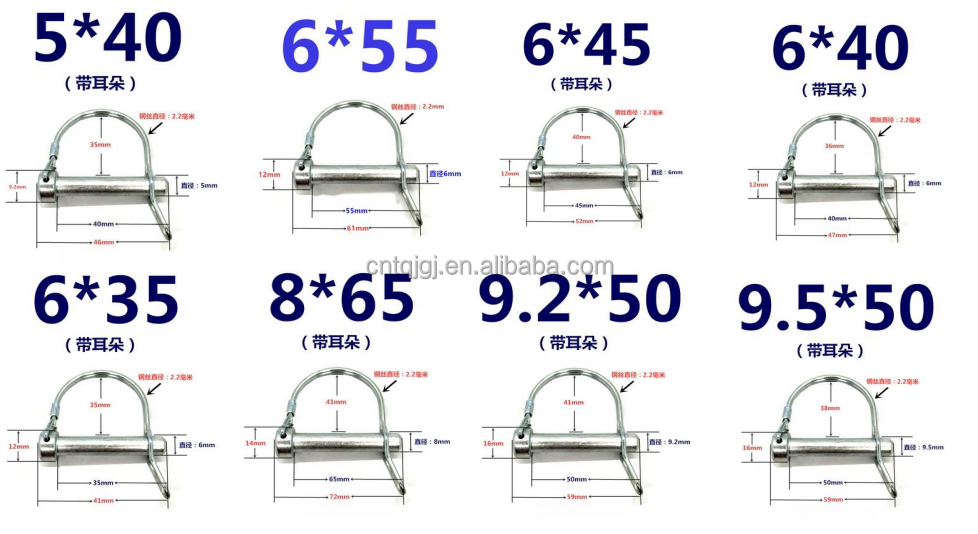 Quick-Release Pins Custom D-Type Double Wire Half Round Safety Pin Stainless Steel 201/304/316 Steam Oxide Nitride Finish