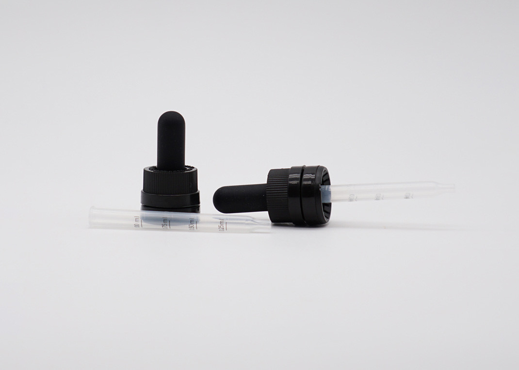 18mm Smooth Surface Matte Black Child Proof Dropper Aluminum Closure