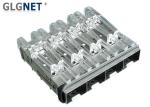 4 Ports Ganged SFP+ Shield Cage Connector 1x4 with Light Pipe and EMI Gasket