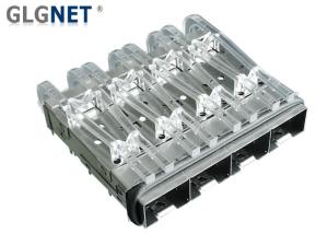 Quality Press Fit 1 X 4 Ports 10G SFP Cage Assembly Elastomeric Gasket With Light Pipe wholesale
