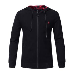 Quality Long Sleeve Hooded Black Knitting Sweaters Men Hoodie Custom Men's Hoodie Sweater wholesale