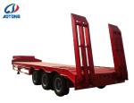Truck Trailer 3 Axles/ 4 Axles 13000--16000mm Length 50 Ton Lowboy Trailer in