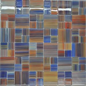 Quality Catching eye red blue mix puzzel glass mosaic wall tile wholesale