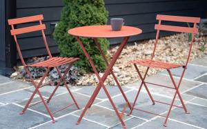 Quality H71cm Garden Folding Table And Chairs Outdoor Full Steel Furniture Set wholesale