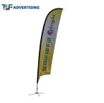 Single Side Outdoor Advertising Flags No Loose Edges Heavy Steel Base With