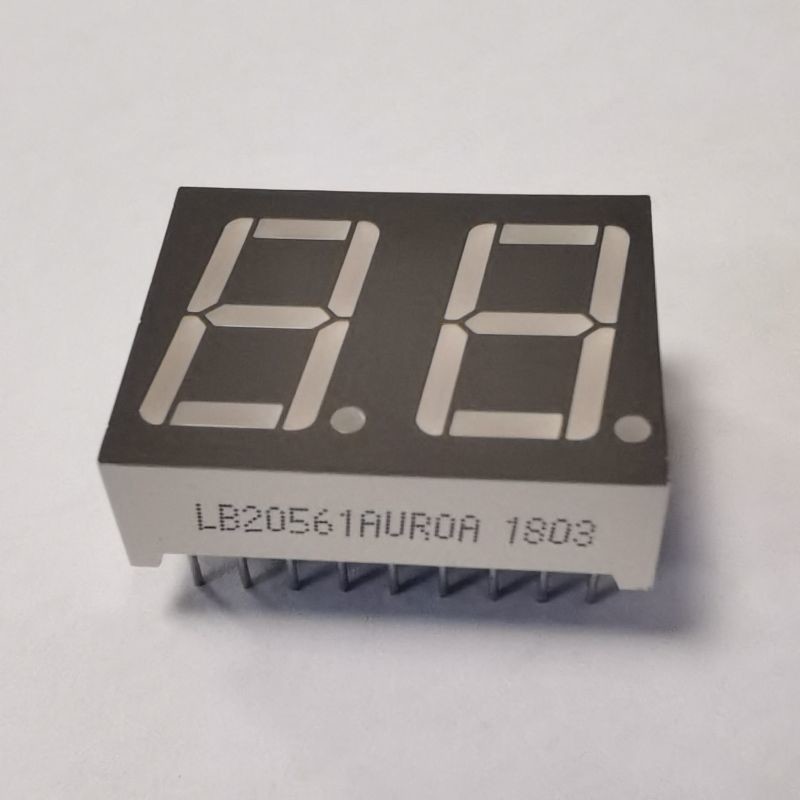 0.56inch Common Cathode 7-Segment LED Display Amber Color Dual Digit