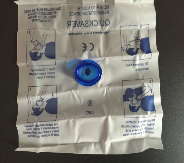 Emergency CPR Resuscitation Face Breathing Mask with One-way Valve Mouth to Mouth