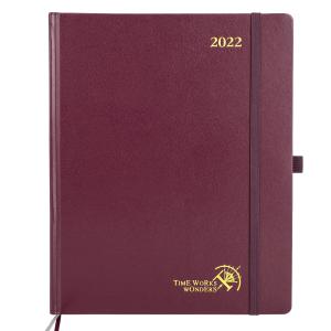 Quality Large Hardback Student Weekly Planner 2023 Bordeaux Leatherette wholesale
