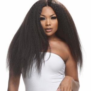Quality Yaki Straight 100% Virgin Human Hair Extensions 3 Bundles With Lace Closure wholesale