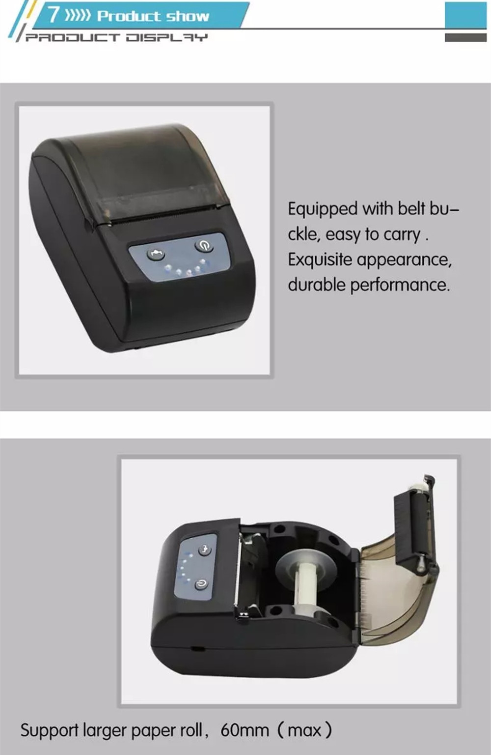 58mm Thermal barcode printer Qr code label printer receipt printer with bluetooth