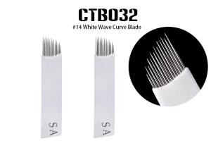 Quality #14 White Wave Curve Blade for Permanent Makeup Microblading Eyebrow Tattoo wholesale