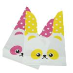 Disposable Cartoon Paper Biscuit Bags Wax Coated Paper Material