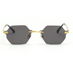 Quality UV400 Stylish Polarized Sunglasses Elegant Irregular Lens Women Rimless wholesale
