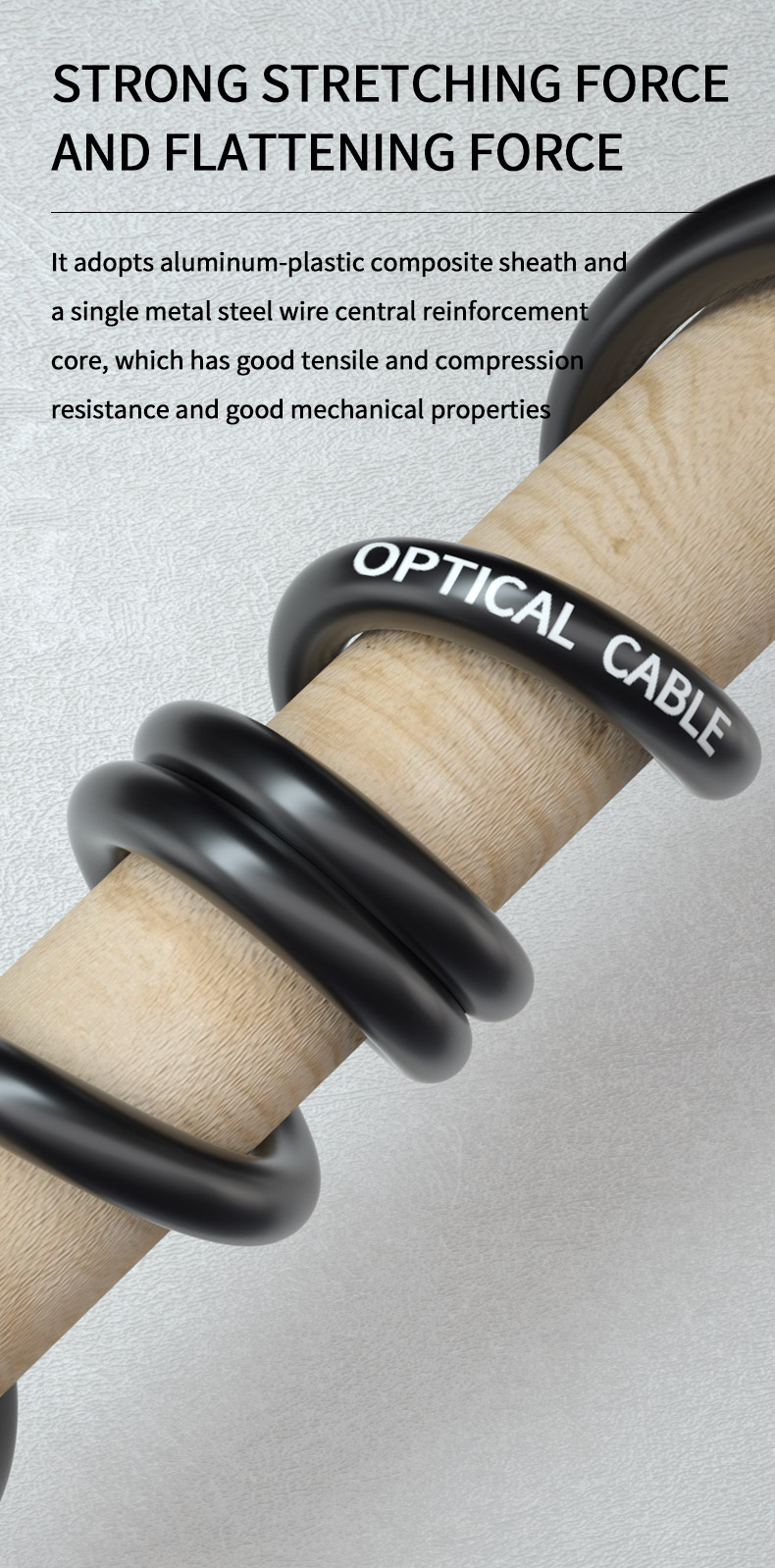 High Speed HXCOWO Aerial Single Mode GYXTW Outdoor 12Core G652D Tube HDPE Jacket Armoured Fiber Optical Cable
