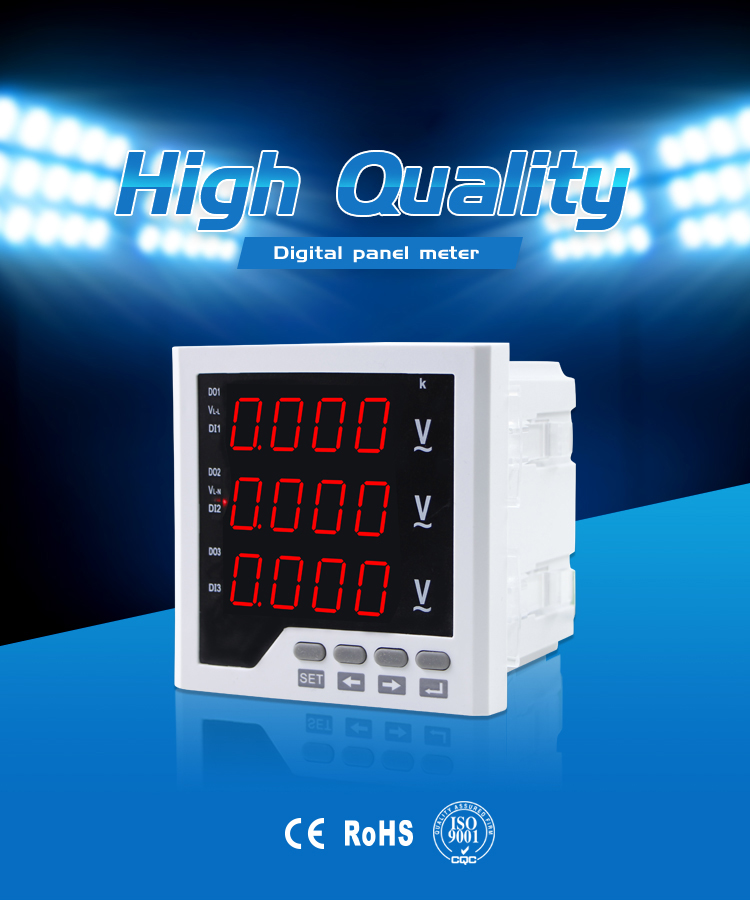 96*96 cheap Three Phase Voltage Voltmeter 0-500Vac