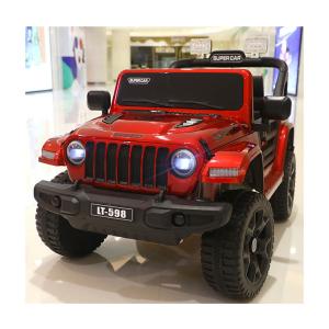 Quality Red 12v 4 Wheel Light Electric 2 Seater Remote Control Rechargeable Toy Car For Kids wholesale