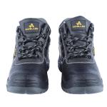Black Security Work Boots Mid Cut Genuine Leather Synthetic Shoes For Men