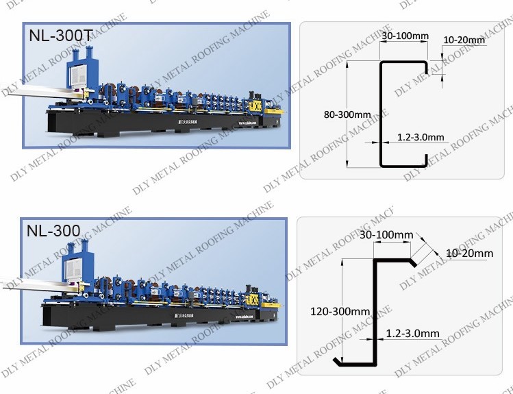 C U Z Automatic C Purlin Roll Forming Machine 80mm Purlin Machine