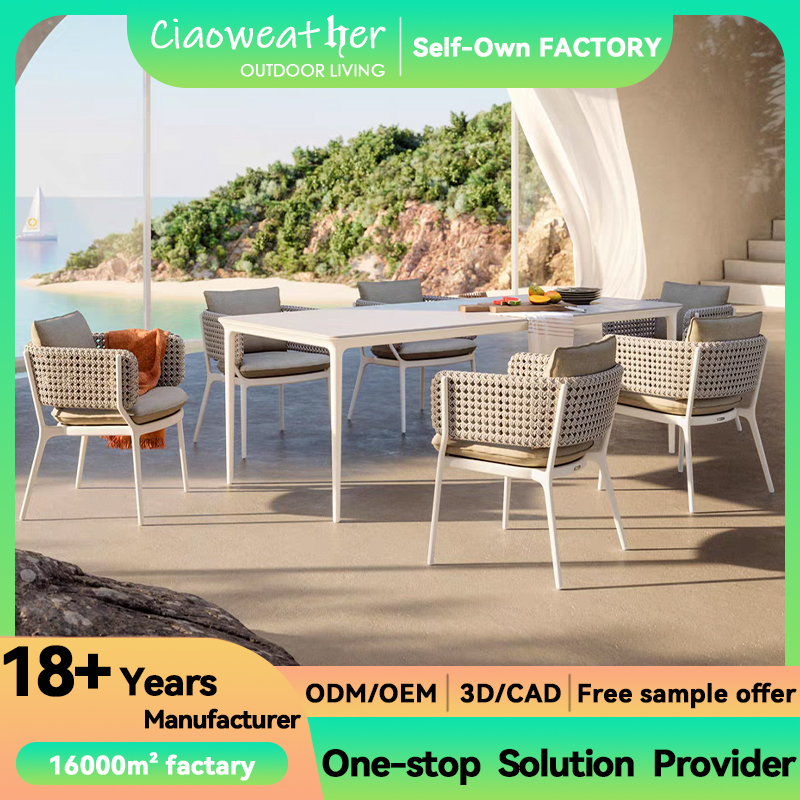 Aluminum Frame Modern Design Garden Sofa Chair Rattan Wicker Weaving Outdoor Furniture for Hotel