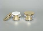 Silver / Golden Cosmetic Cream Jar , Empty Acrylic Round Cream Jar