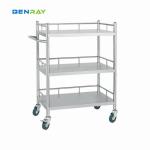 2 Layer Hospital Stainless Steel Medical Instrument Trolley