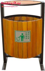Quality Rose Wood Commercial Grade Home Outdoor Trash Can With One Barrel Body High Lid wholesale