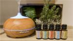 300ml Ultrasonic Perfume Wooden Aroma Humidifier Night Light Essential Oil