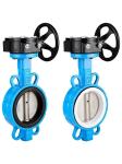 Stainless steel 316 WZ Worm wheel wafer butterfly valve with equal size and
