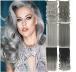 High Light Synthetic Fibre Hair Extensions , Thick Ends Clip In Hair Extension