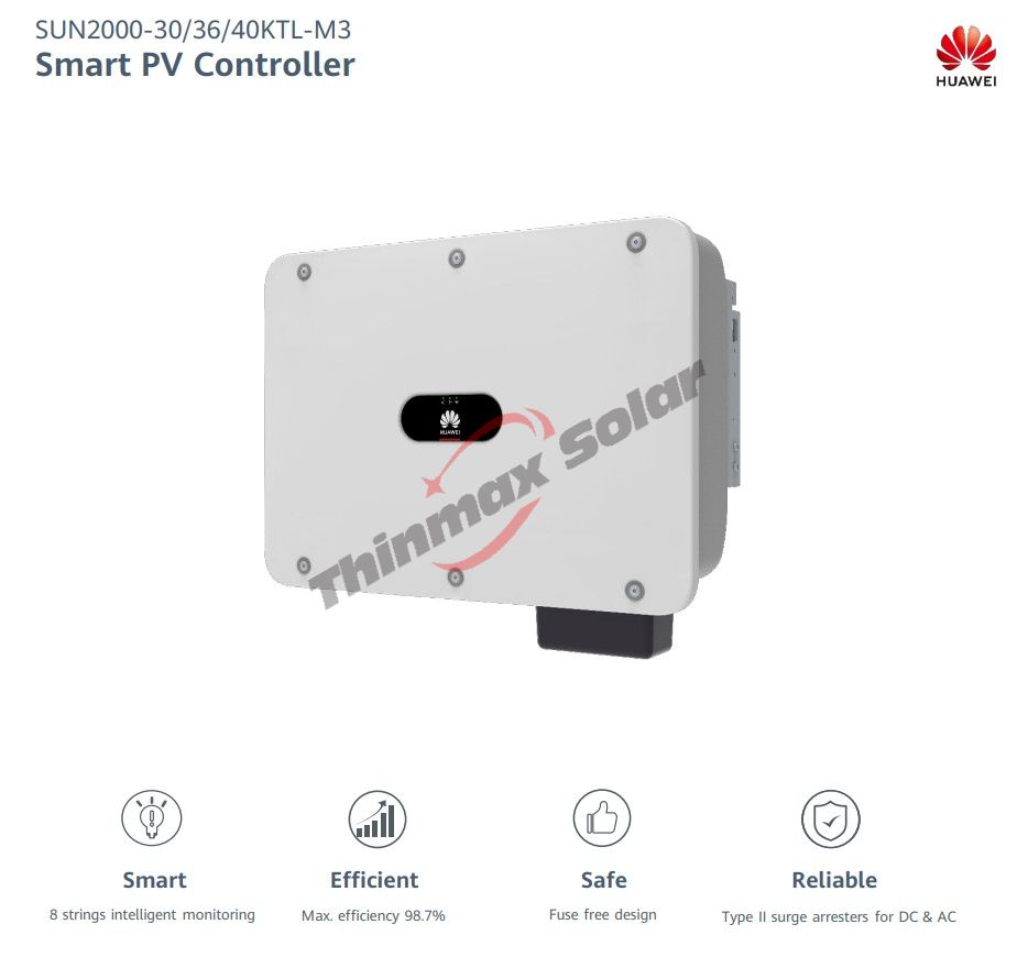 Huawei Solar Inverter 40kw SUN2000 40KTL-M3 three phase commercial on grid solar inverter