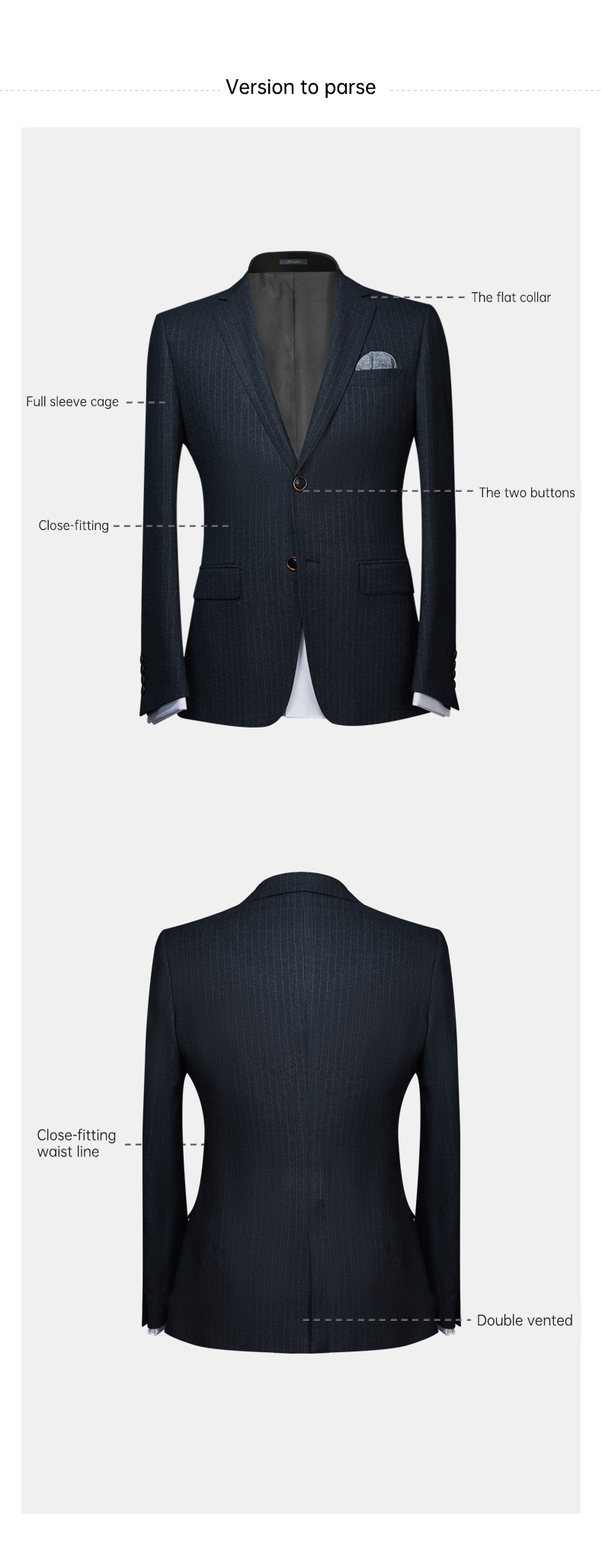 Woolen Cloth Fabric Handmade Lapel Business Suit Single Breasted Men's Suit 3 Pieces