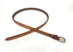 2.0cm Women's Skinny Genuine Leather Belts With Embossed Croco