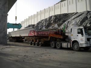 Quality 180 - 250 Ton Girder Transporter Trailer 8.25 - 20 Tyre Size Hydraulic Steering wholesale