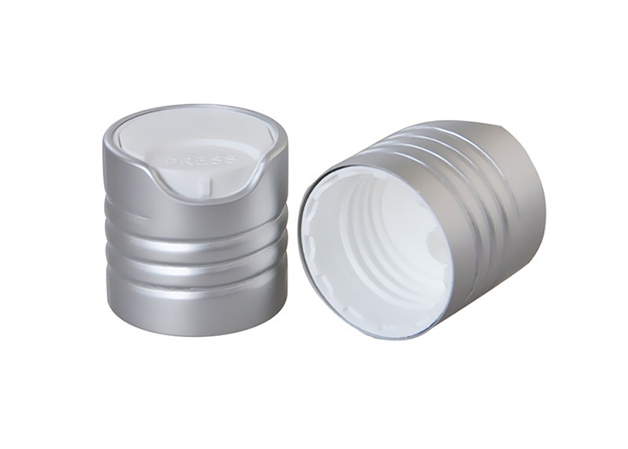Cosmetic Aluminum Shampoo Bottle Cap Ribbed Version 24 / 410 Gold Color