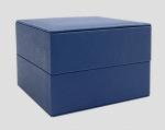 LUXURY BLUE PU H ROLL Cushion Watch Packaging Box Grey Velvet Inside