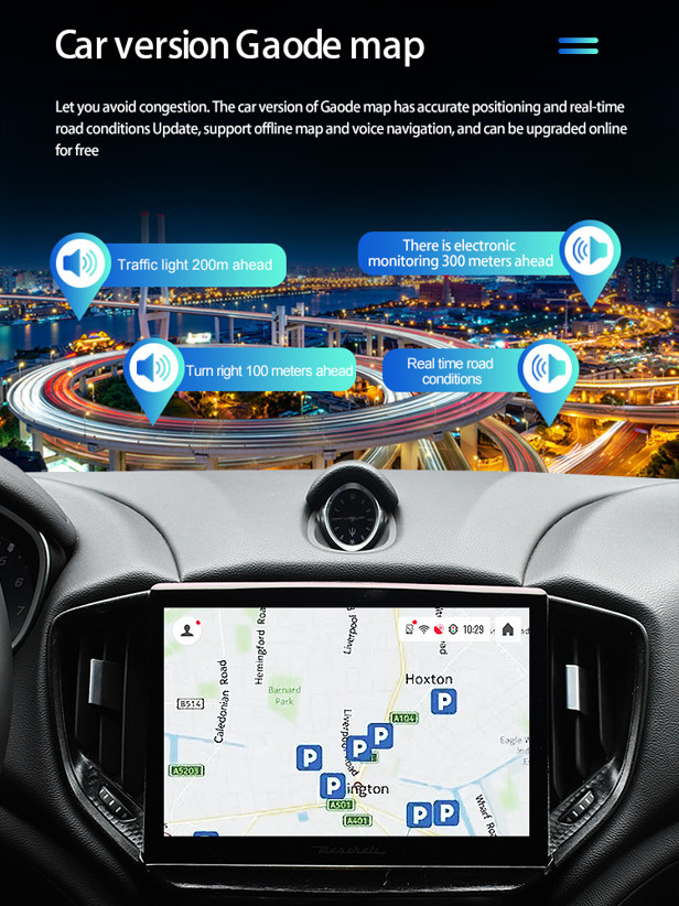 levante Maserati Android Auto CarPlay 64 128GB 10.1 Inch Capacitive Touch Screen