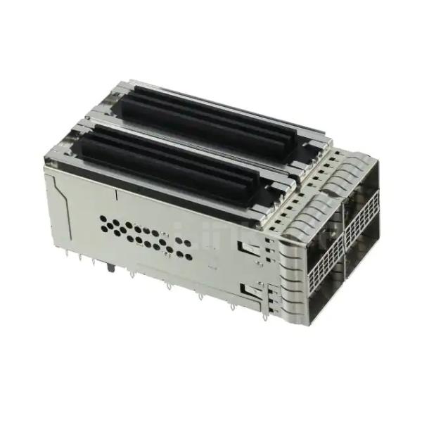 TE 2299870-2 ZQSFP+ Receptacle with Cage Ganged (2x2) with Heat Sink Connector