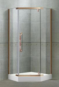 Quality Red Bronze Diamond Pivot Shower Boxes Swing 304 Stainless Steel 8 MM Clear Tempered Glass wholesale