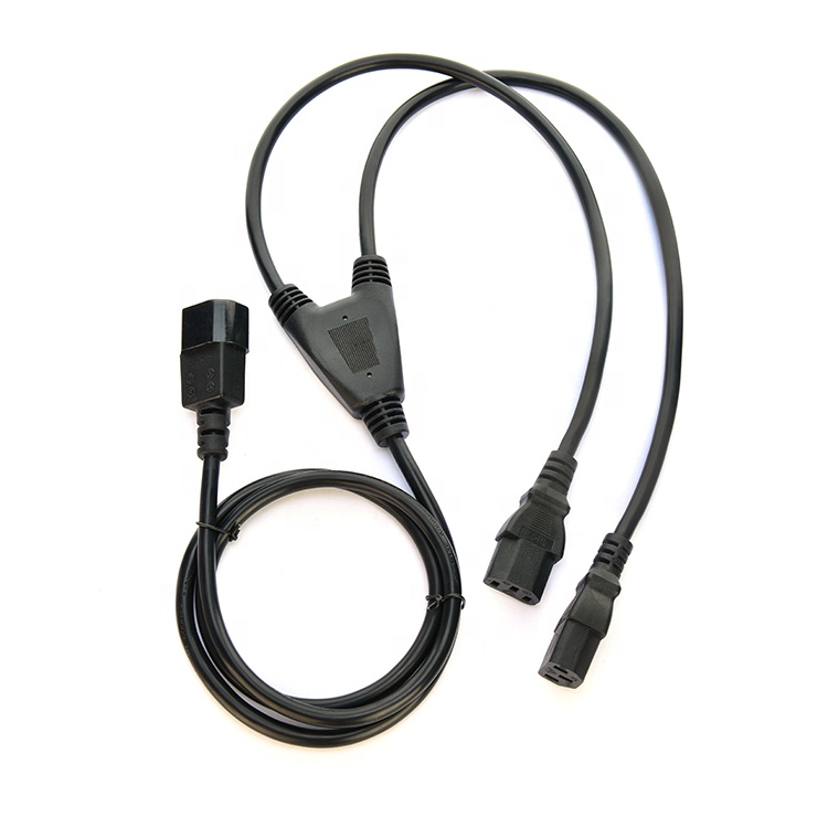 6-10A/250V Current/Voltage Rate IEC 320 C14 Male to 2*C13 Female Y Type Splitter Power Cord with C13 C14 Extension Cable