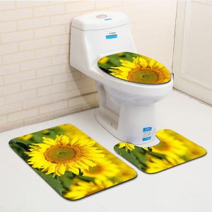 Quality Polyester Sunflower Toilet Seat Cushion Toilet Lid Cover Set wholesale