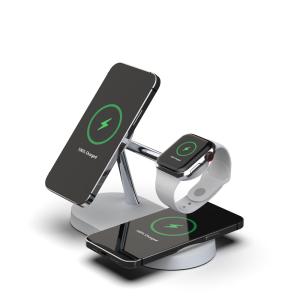 Quality 3W Earphone Charging 5-in-1 Magnetic Wireless Charger with USB Output CE/FCC/RoHS Approved wholesale