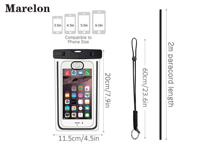 Transparent Swimming Waterproof Cell Phone Cases With Lanyard Strap